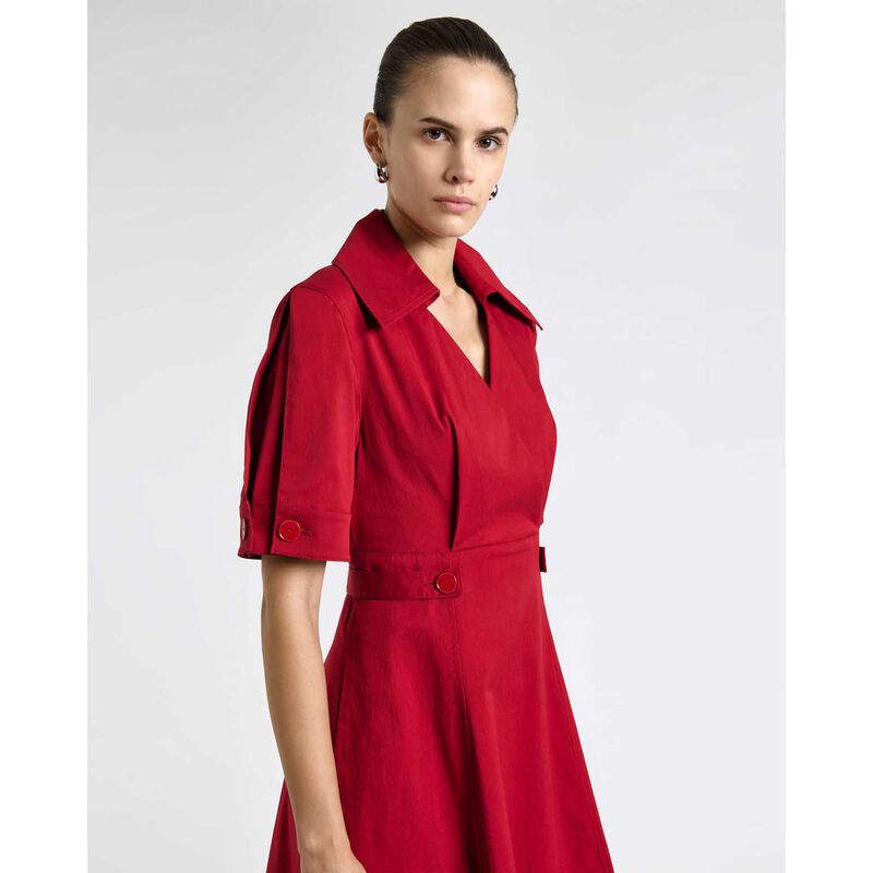 Cue Scarlet Good Earth Cotton Button Detail Midi Dress image number 3